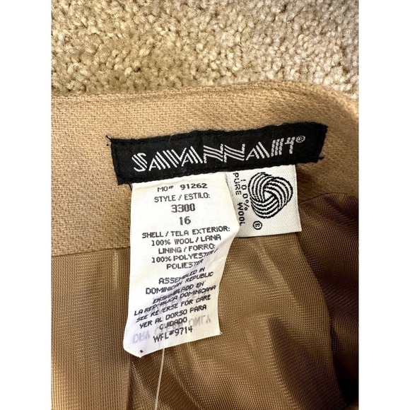 NWT Vintage Savannah Pure Wool High Waisted Knee Length Pencil Skirt Women's 16 - Picture 4 of 6